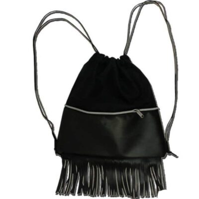 Beniamin czarny plecak z frędzlami