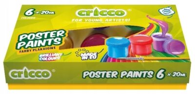 CRICCO Farby plakatowe szkolne 20 ml 6 kolorów
