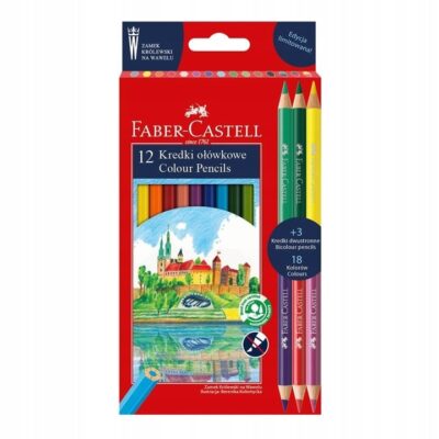 Kredki ołówkowe Faber-Castell 12+3 szt. kredek dwustronnych