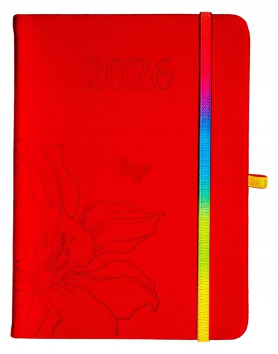 kalendarz książkowy czerwony 2026 B6 Elefant