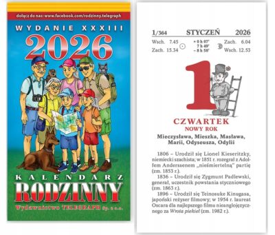 kalendarz rodzinny zdzierak 2026