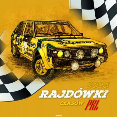 kalendarz ścienny 32x32cm 2026 Rajdówki czasów PRL