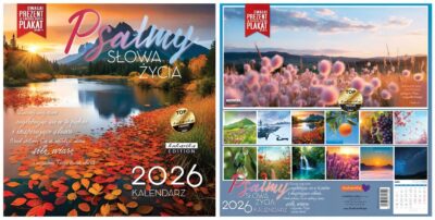 Kwadratowy 30x30 cm kalendarz ścienny 2026 Psalmy słowa życia